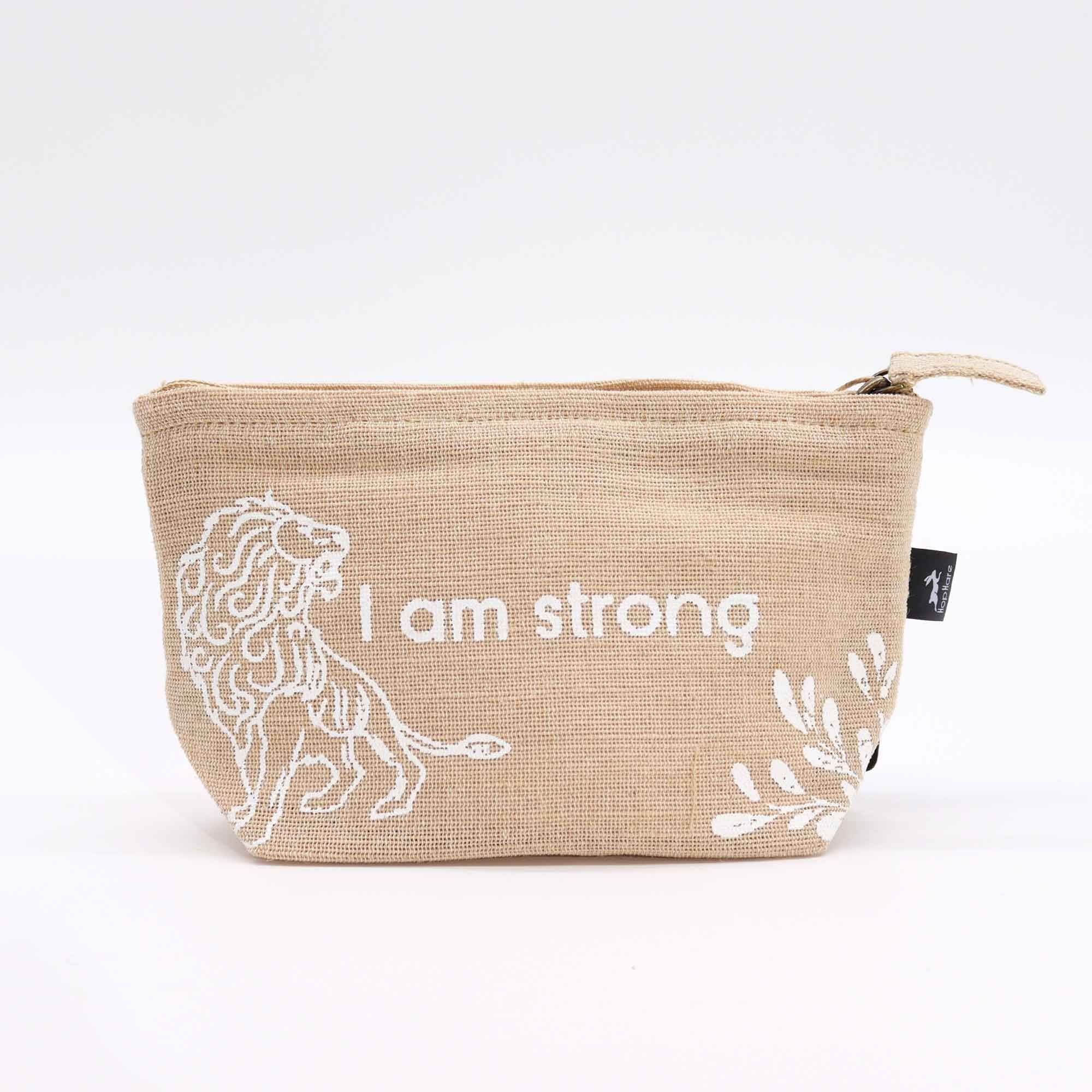 Hop Hare Pouch I am Strong for Makeup and Toiletries Storage