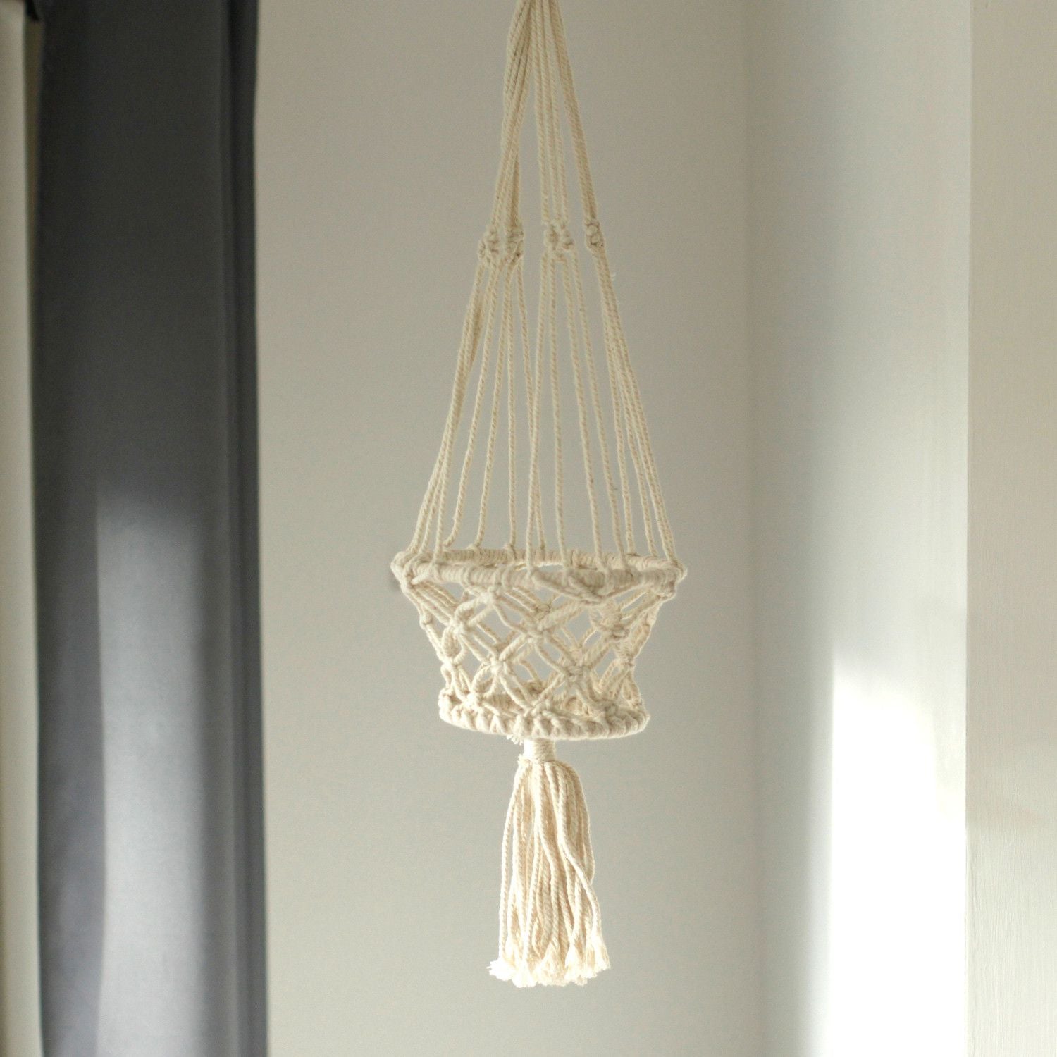 Stylish Macrame Pot Holder for Single Small Pot Home Decor Accent
