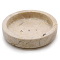 Round Honey Marble Flat Soap Dish for Stylish Bathroom Decor