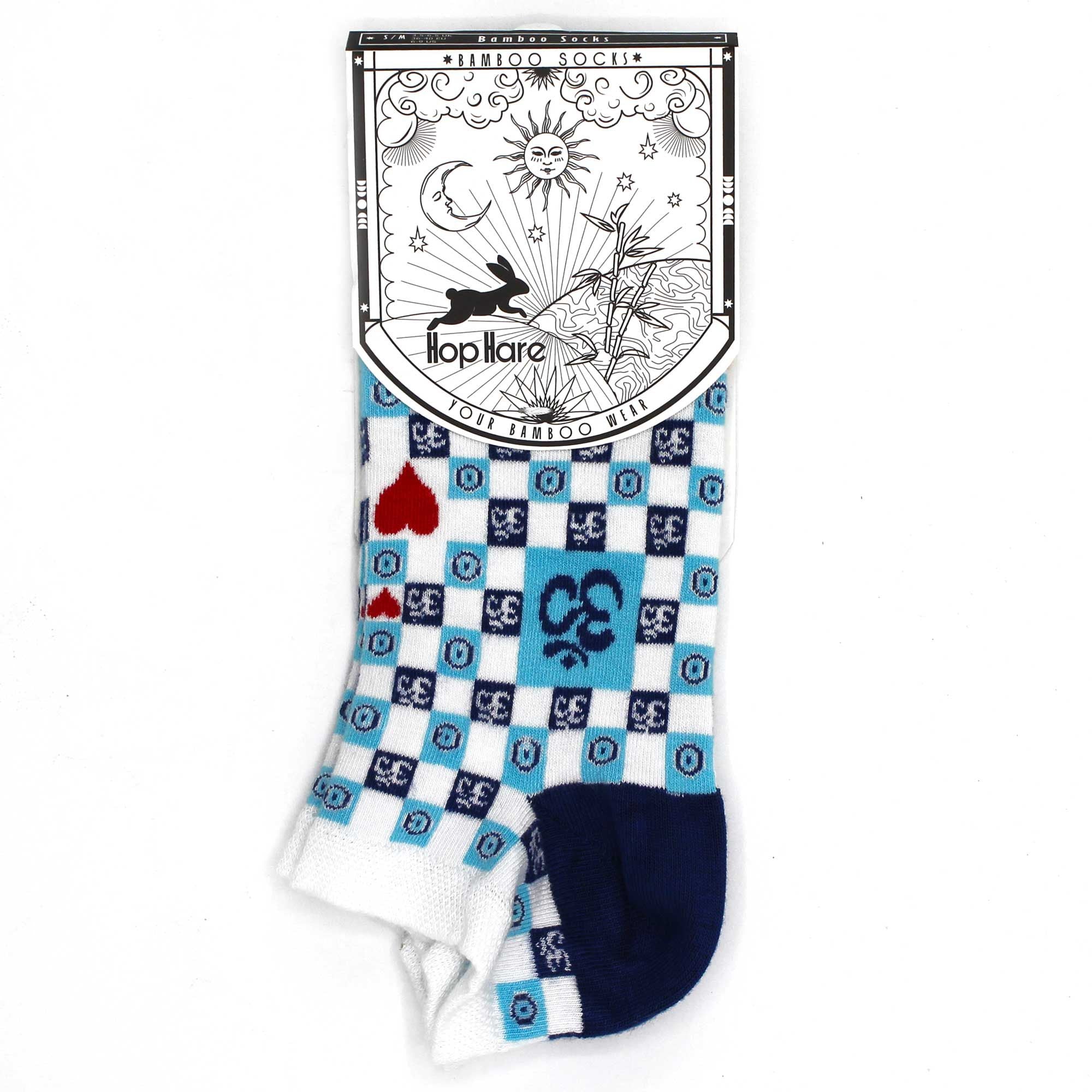 Hop Hare Bamboo Socks Low Cut Ohm Evil Eye Design for Comfort