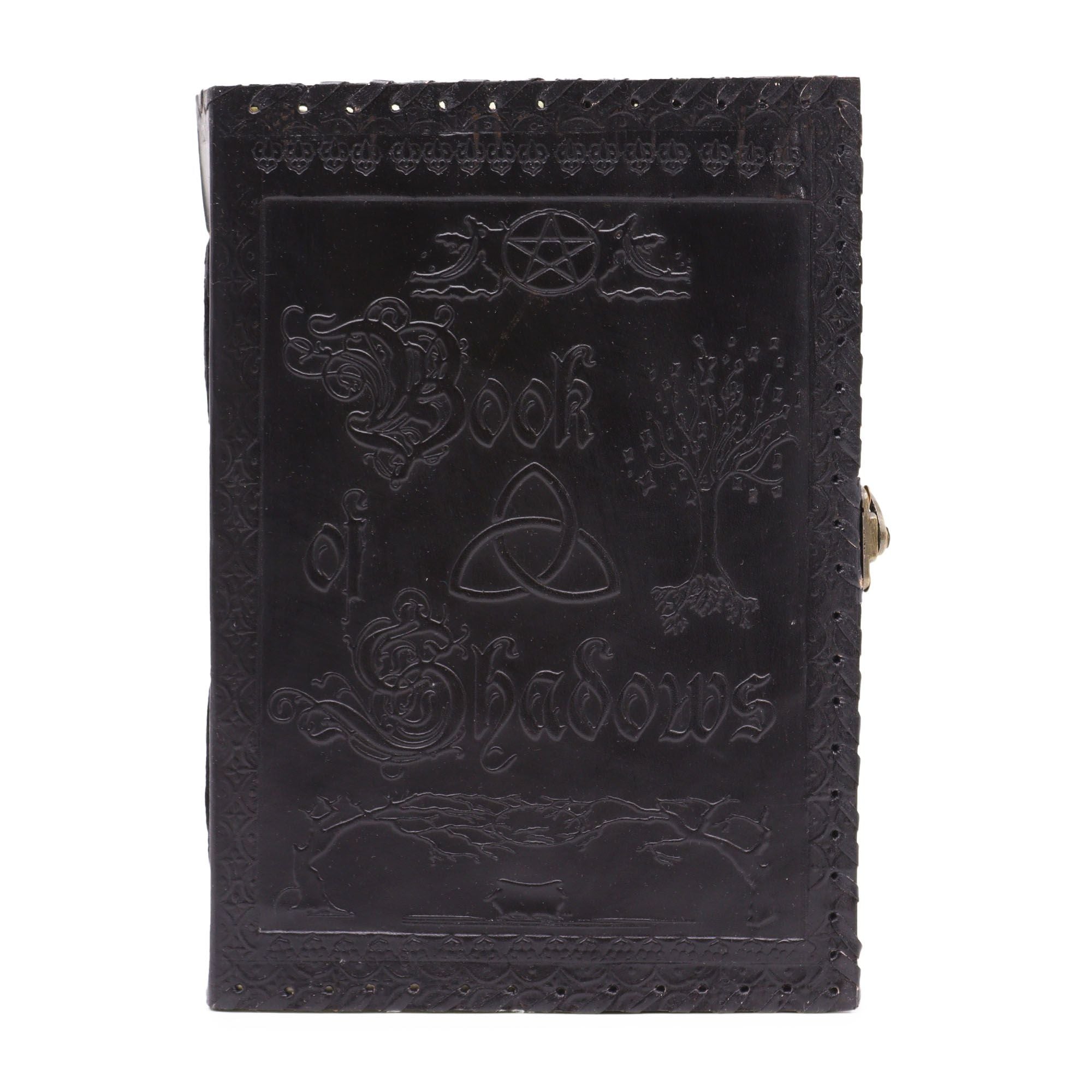 Large Book of Shadows Black Leather Notebook with 200 Pages