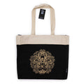 Oversized Tote Bag Chocolate Stonewash with Hamsa Design 14oz
