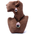 Pressed Flowers Tree of Life Set in Pink Unique Jewellery Gift