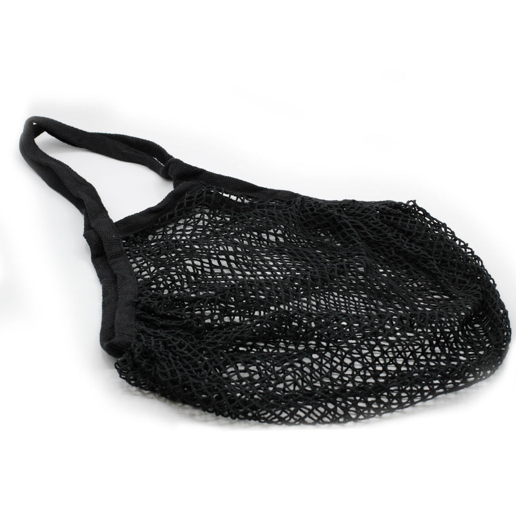 Pure Cotton Mesh Bag in Black for Eco Friendly Shopping Needs