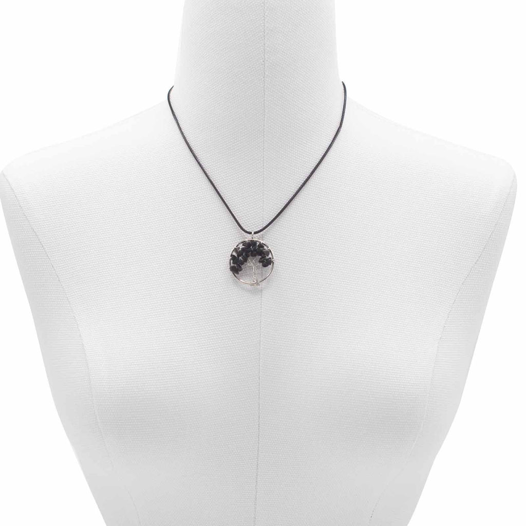 Tree of Life Pendant in Black Agate for Stylish Elegance