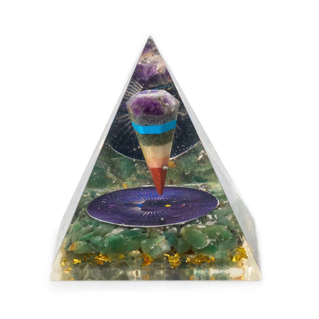 Green Aventurine Orgonite Pyramid Pendulum for Elegant Home Decor