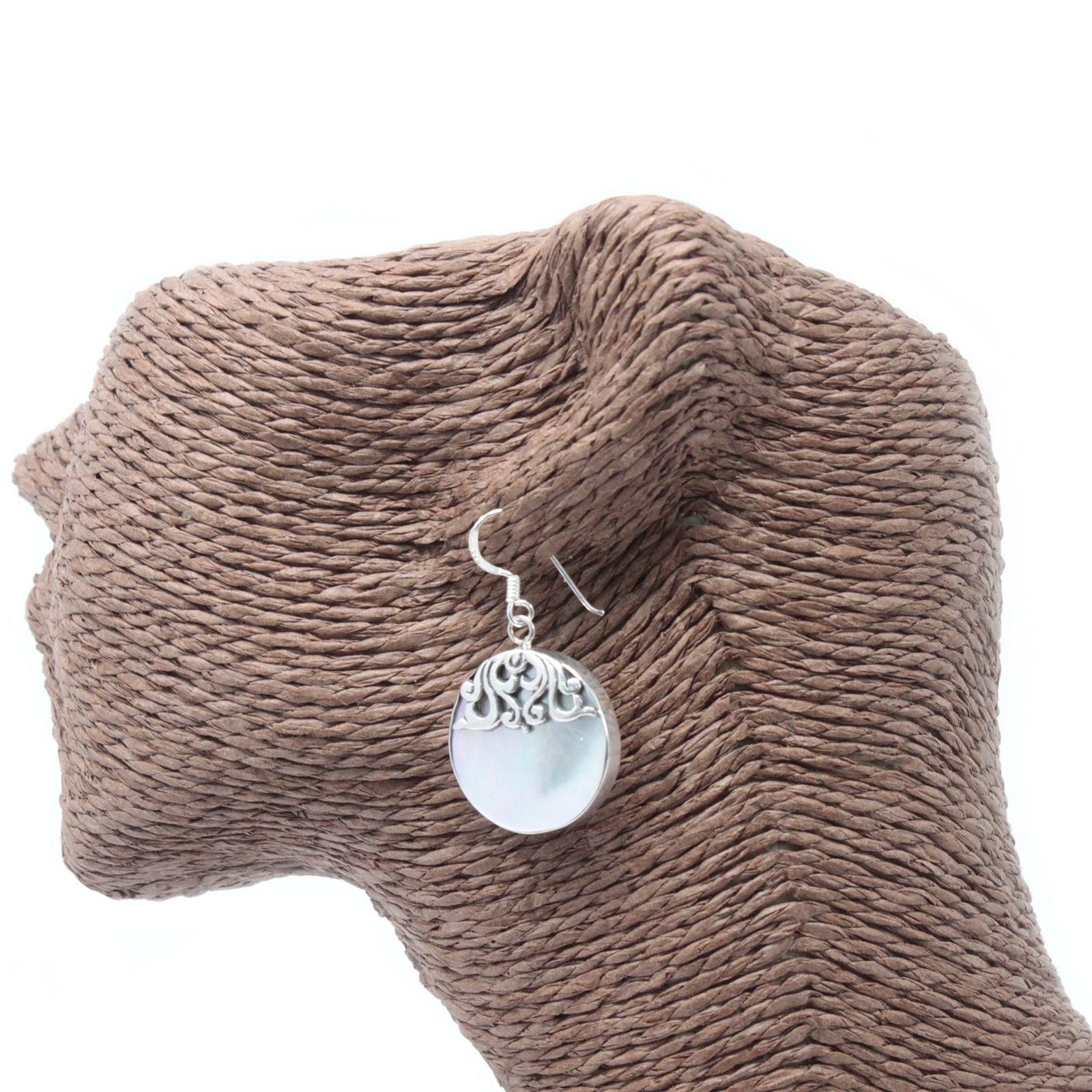 Shell & Silver Earrings Classic Disc Design for Everyday Style
