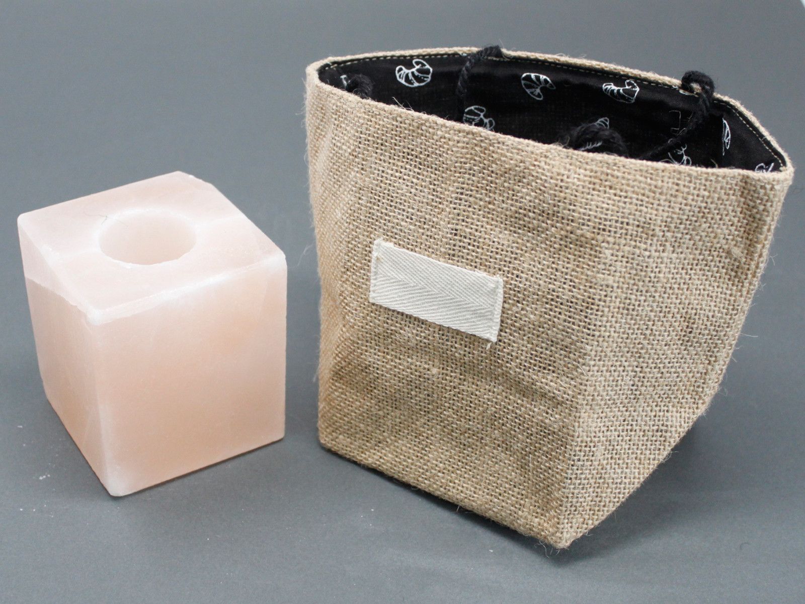 Large Natural Jute Cotton Gift Bag with Black Lining for Gifting