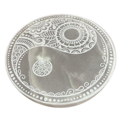 Large Charging Plate 18cm Feng Shui Selenite Plate for Home Decor