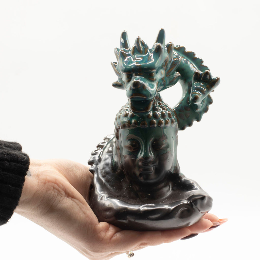 Backflow Incense Burner Dragon Over Buddha for Tranquil Spaces