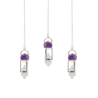 Seeker of Truth - Double Power Pendulum - Amethyst Globe - Clear Quartz Double Terminated