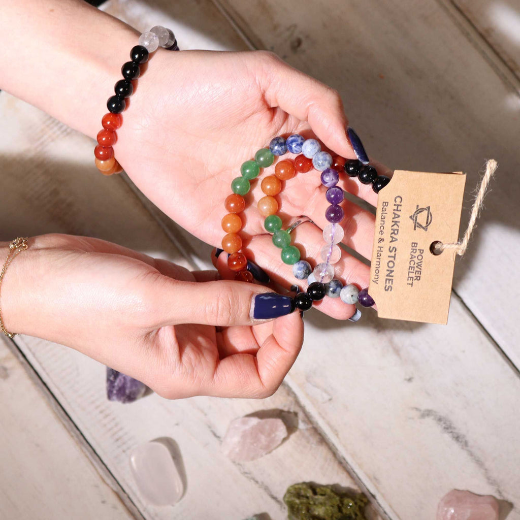 Power Bracelet with Chakra Stones for Energy Balance and Harmony