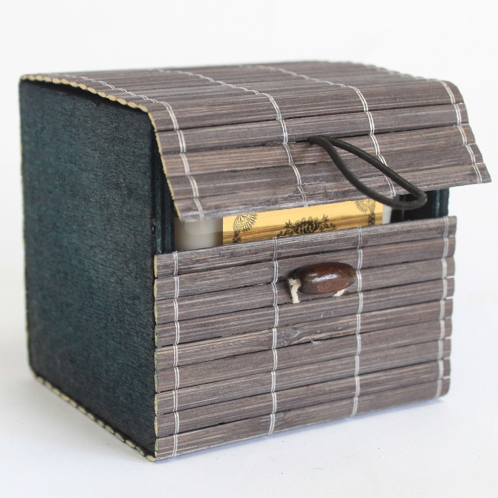 Elegant Single Box Slatted Bamboo Gift Box for Candles and More