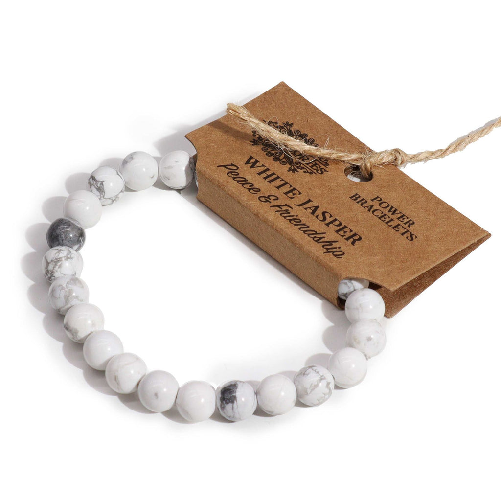 Power Bracelet White Jasper for Style Relaxation and Calmness
