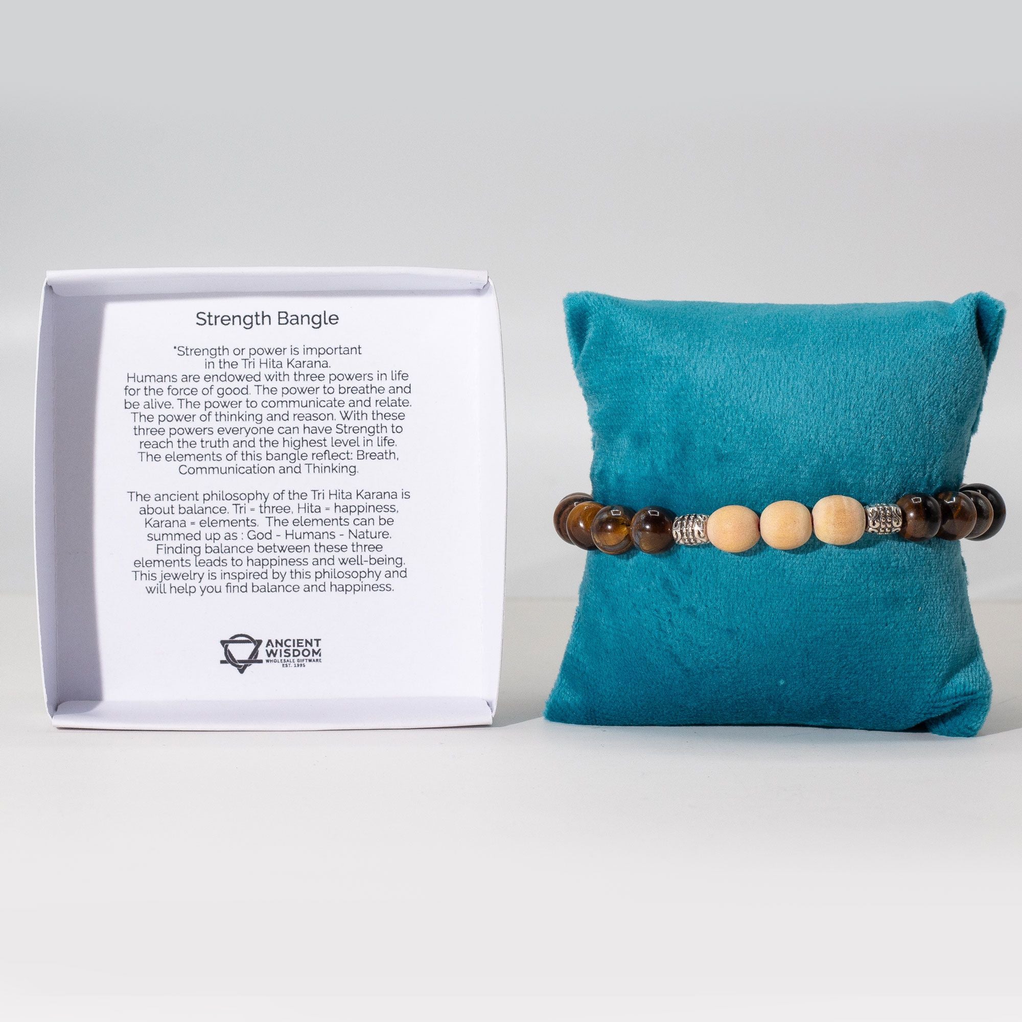Tri Hita Karana Bangle for Strength Balance and Harmony Gift Box