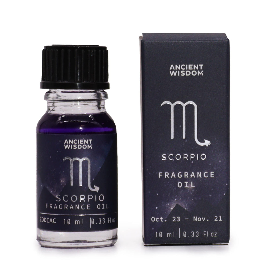 Zodiac Fragrance Oil 10ml SCORPIO with Obsidian & Dark Coffee Scent