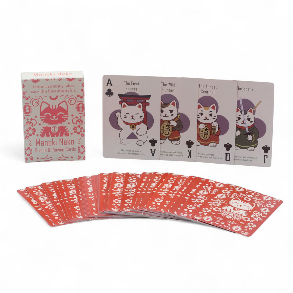 Fortune Cats Playing Cards and Oracle Cards Maneki Neko Deck