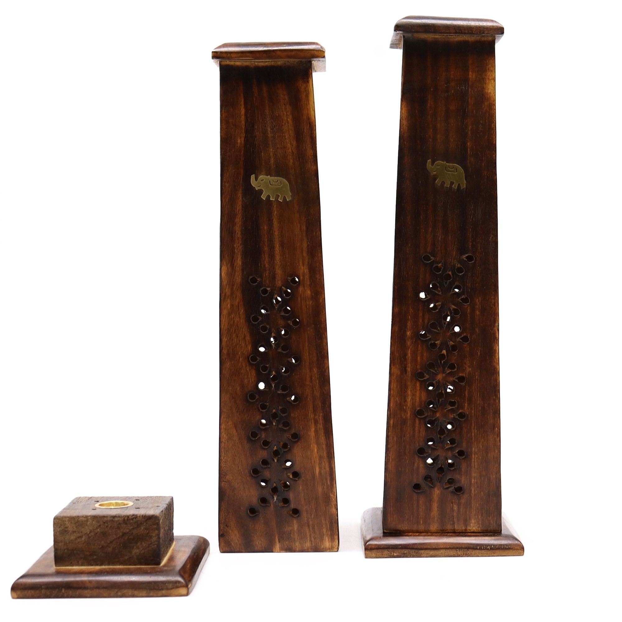 Tapered Incense Tower Crafted from Mango Wood for Home Decor