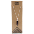 Gemstone Classic Point Pendant in Amethyst with Silver Chain