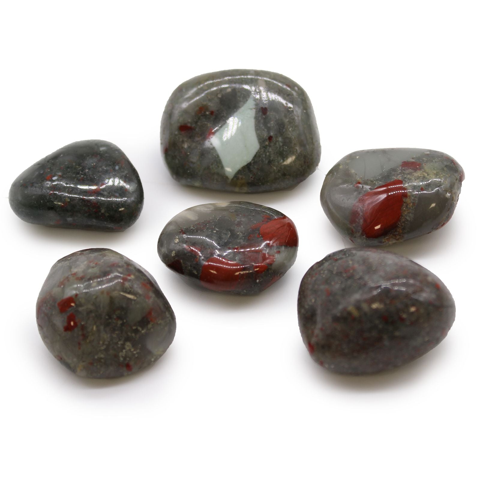 Large African Tumble Stones Bloodstone and Sephtonite Collection