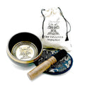Hand Beaten Engraved Singing Bowl Gift Set with Lotus Flower Design