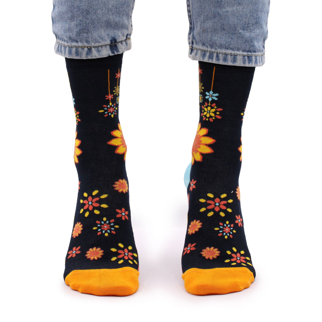 Hop Hare Bamboo Socks S/M Mandala Flowers for Ultimate Comfort