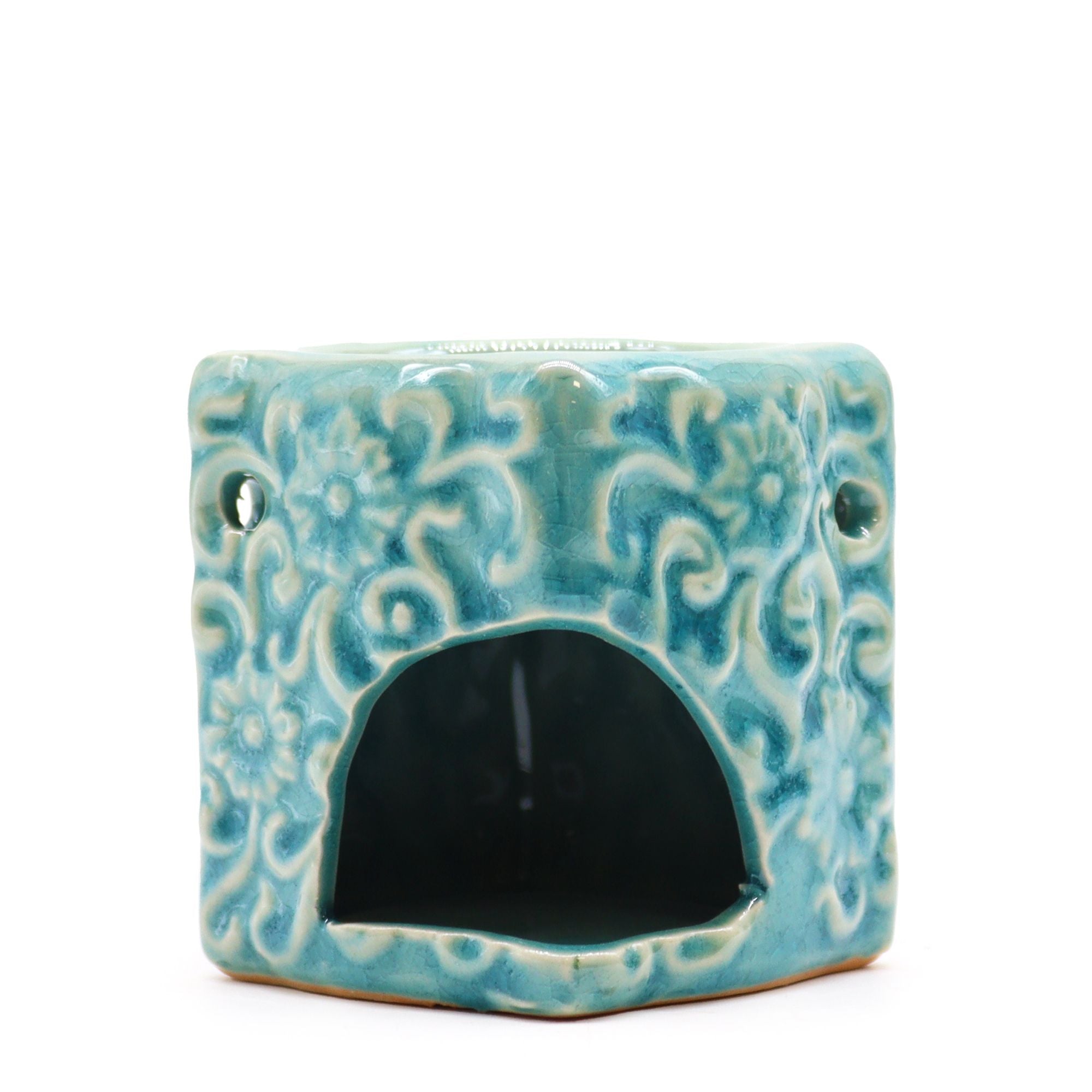 Classic Small Square Floral Oil Burners for Home Fragrance Use