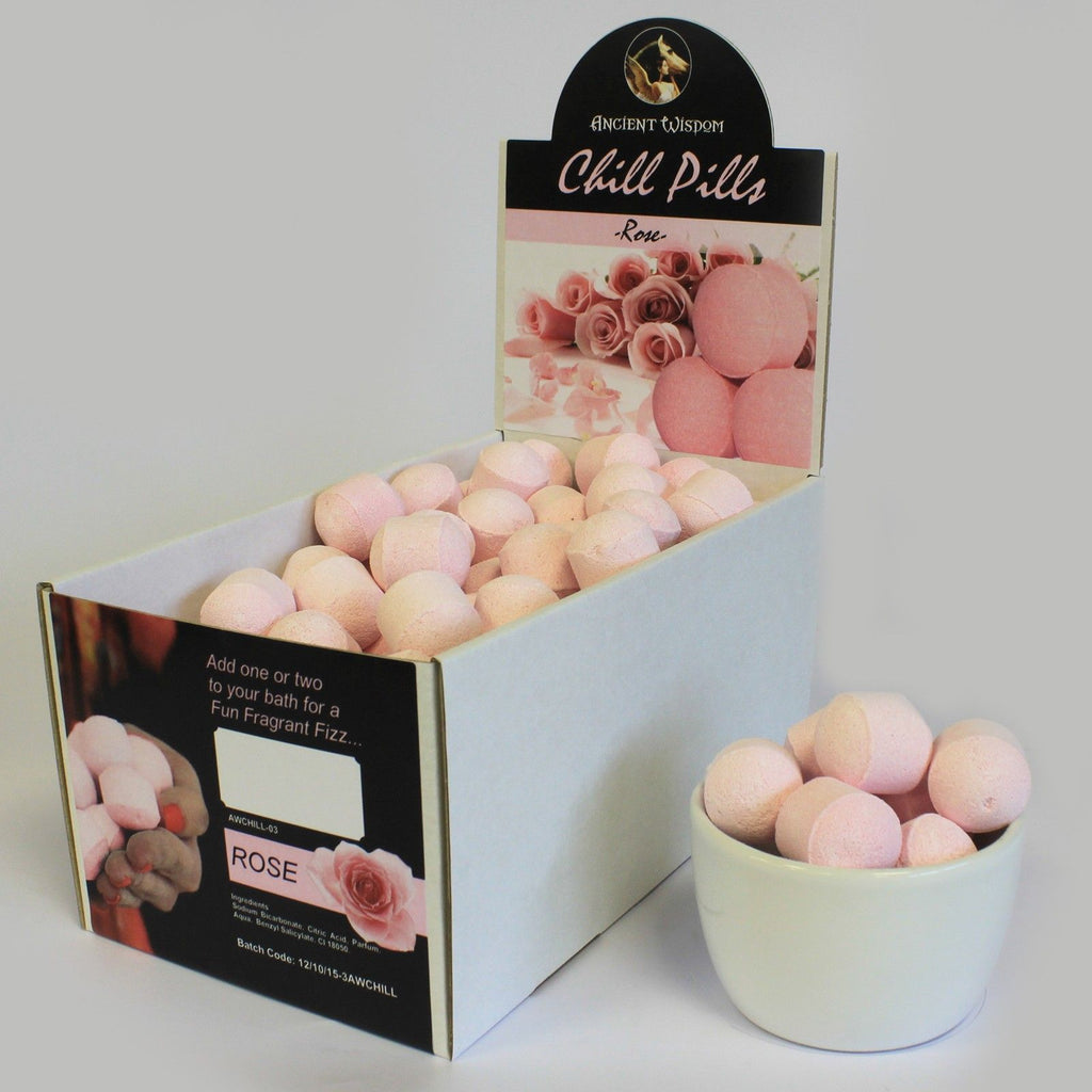 1.3Kg Box of Chill Pills Mini Bath Bombs with Rose Scented Bliss