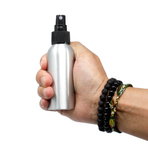 100ml Aluminium Bottle with Black Spray Top for Essential Oils