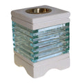 Elegant Square Glass Brick Stone Oil Burner for Home Decor Use
