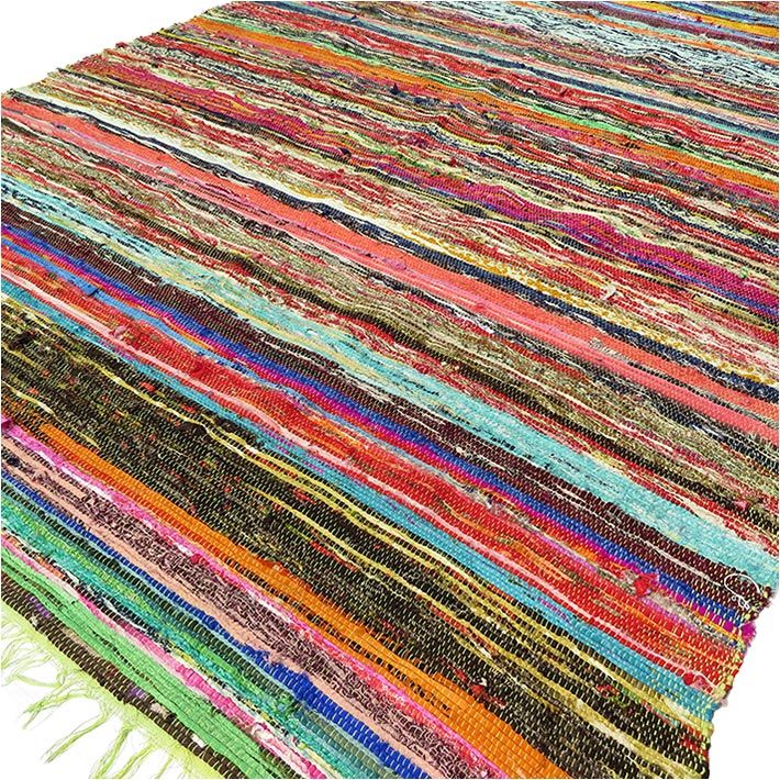 Luxury Green Rag Rug 151 x 90cm for Home Decor and Comfort