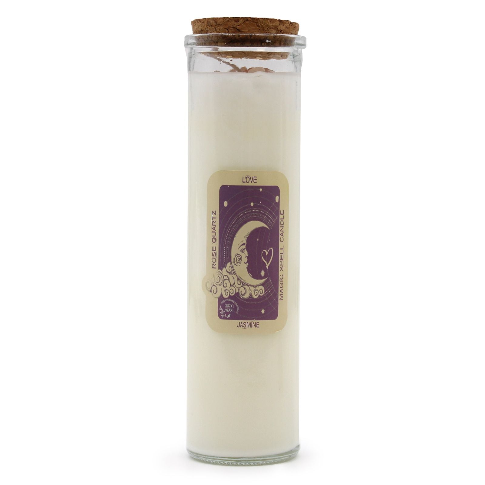 Magic Spell Candle Love with Jasmine Scent and Rose Quartz