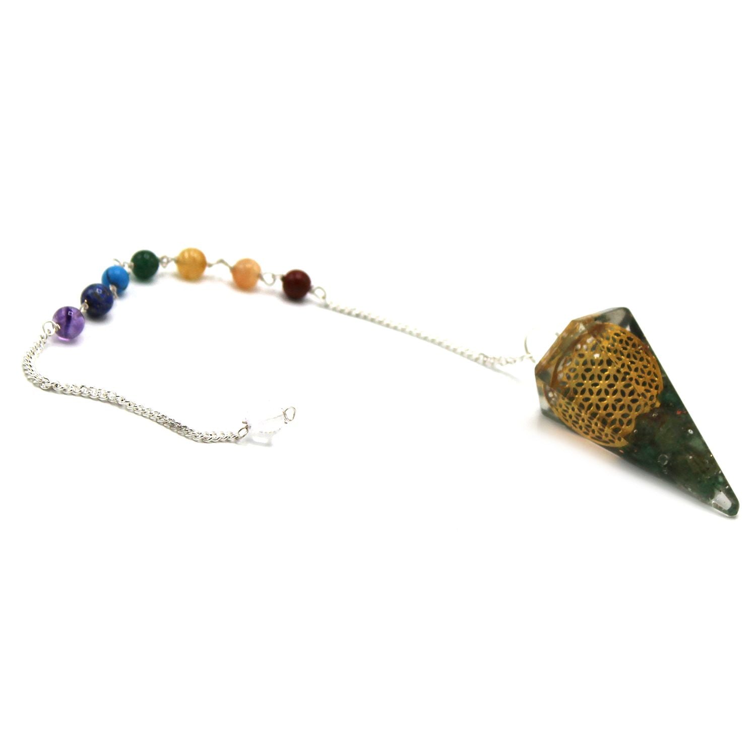 Orgonite Power Chakra Pendulum with Beautiful Flower of Life Design