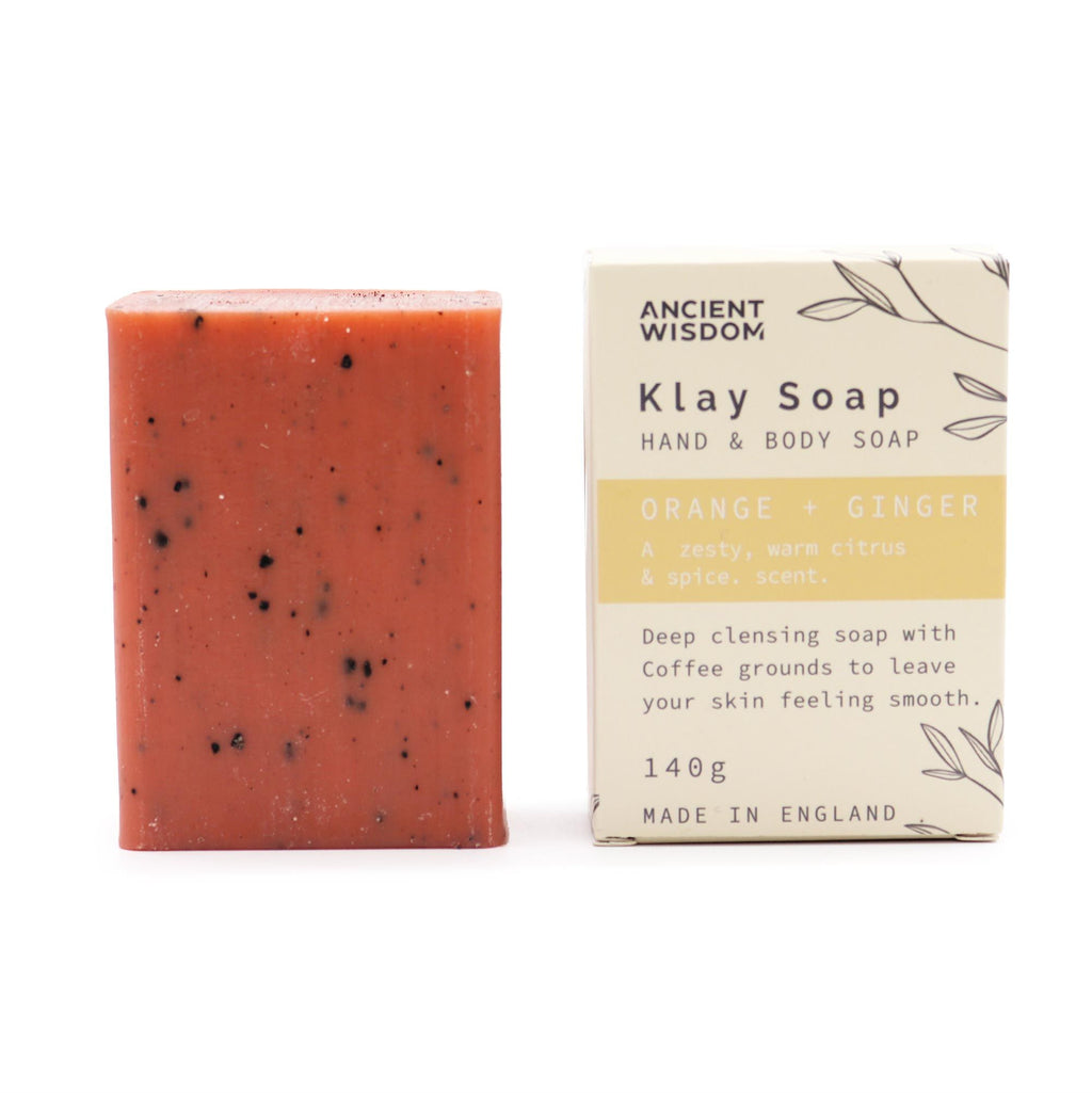Klay Soap Energising Orange and Ginger Exfoliating Cleanser Bar