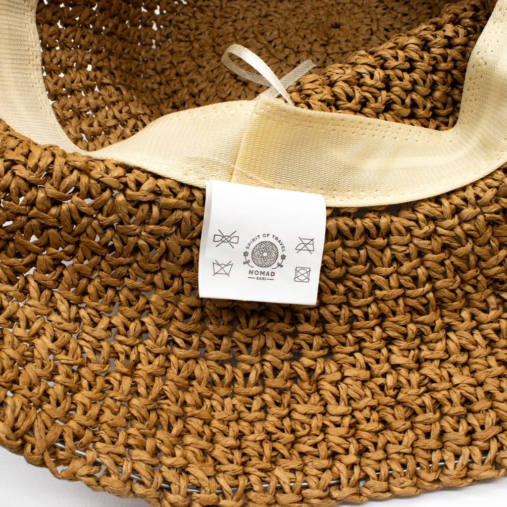 Nomad Sari Floppy Straw Sun Hat in Natural Coffee for Summer Style