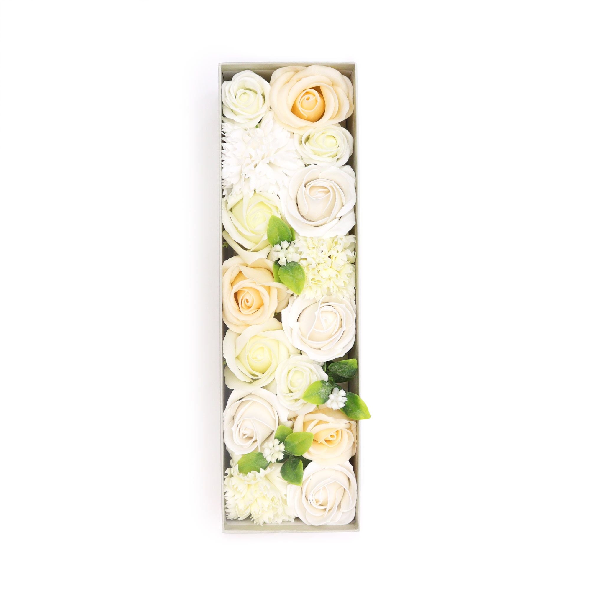 Long Box Wedding Blessings Soap Flowers Gift in White and Ivory