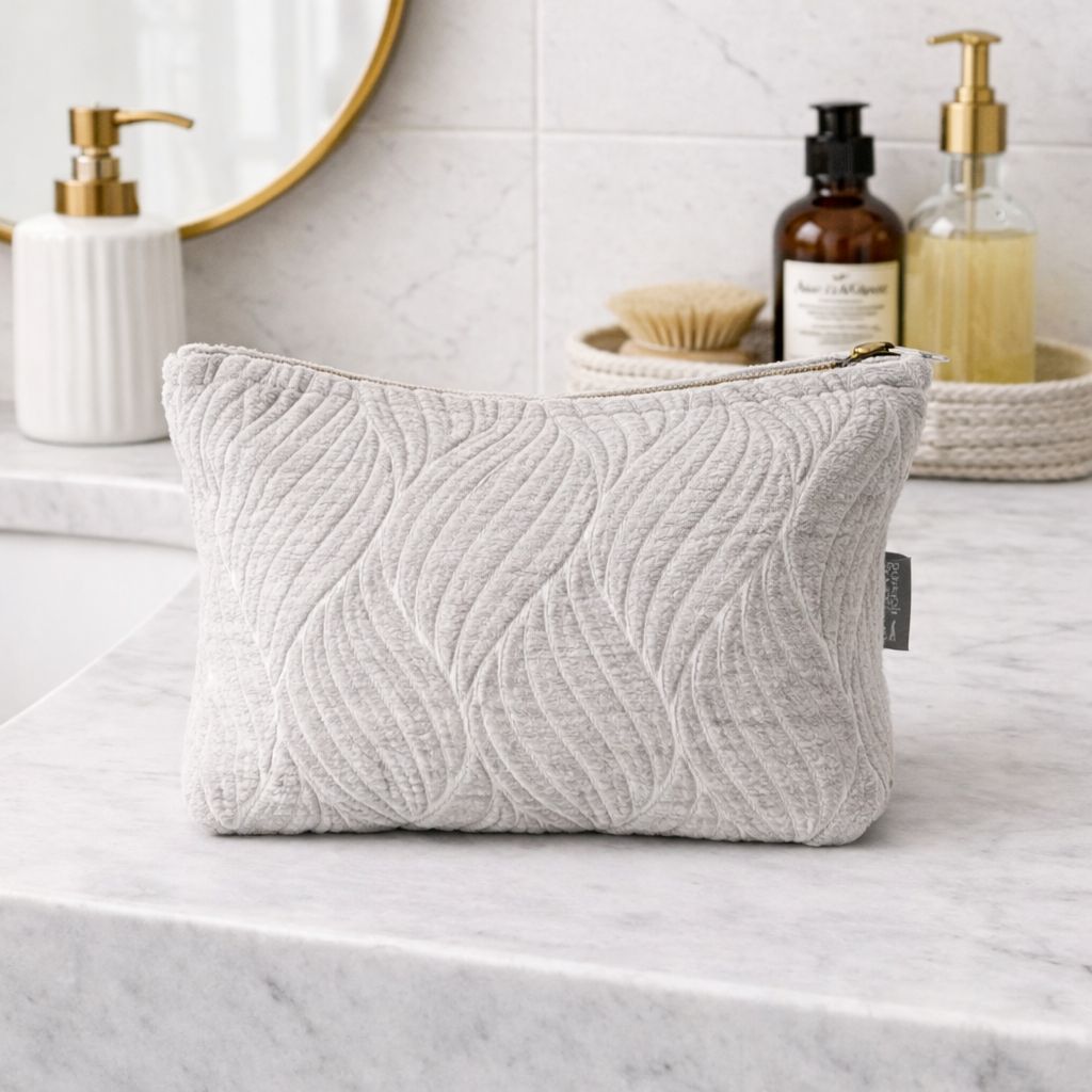 Nomad Sari Indian Jacquard Toiletry Bag with Moonlit Weave Design