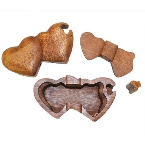 Bali Magic Box Twin Hearts Puzzle Gift Box for Special Surprises