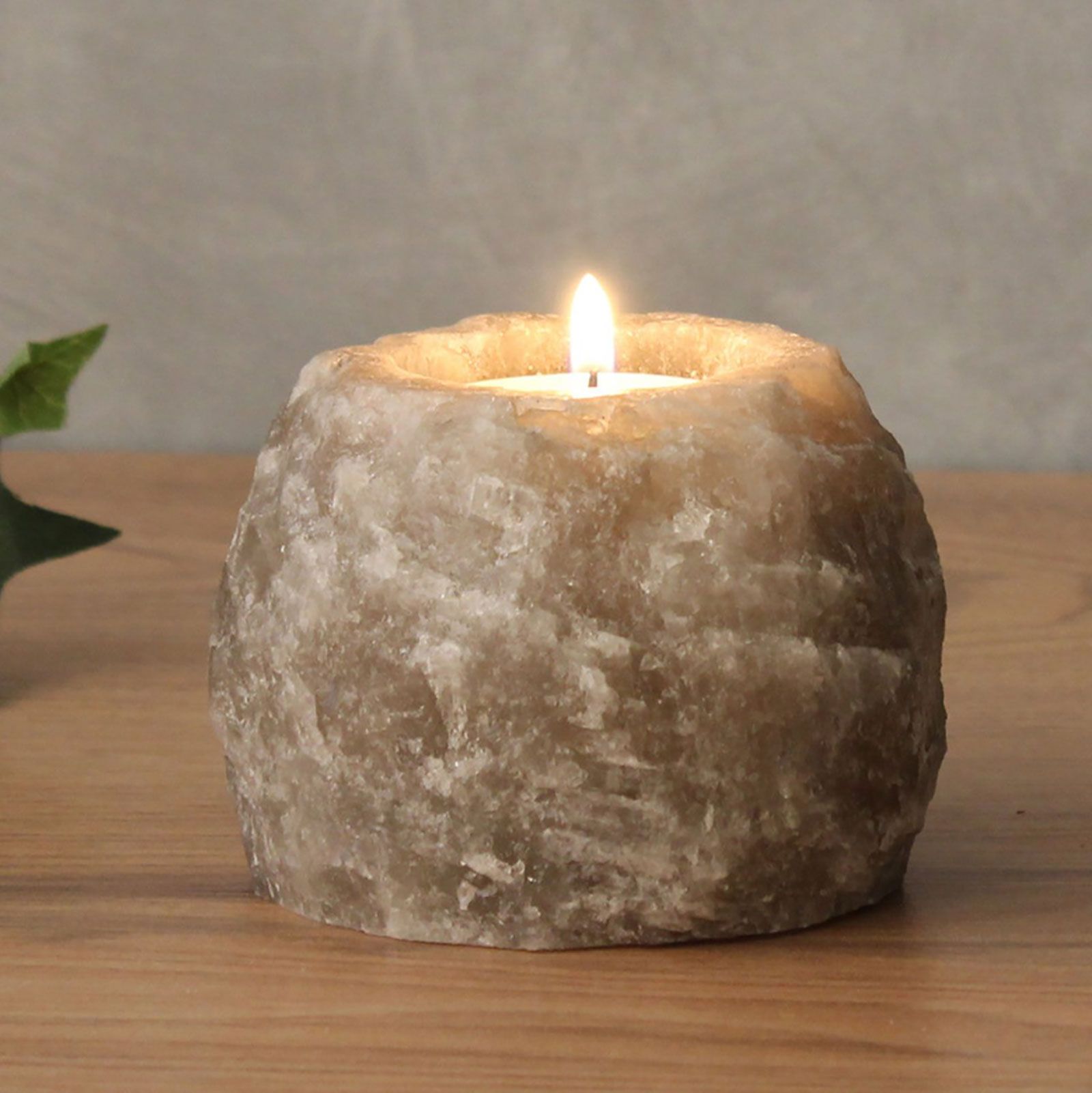 Stylish Grey Salt Candle Holder for Home and Living Décor