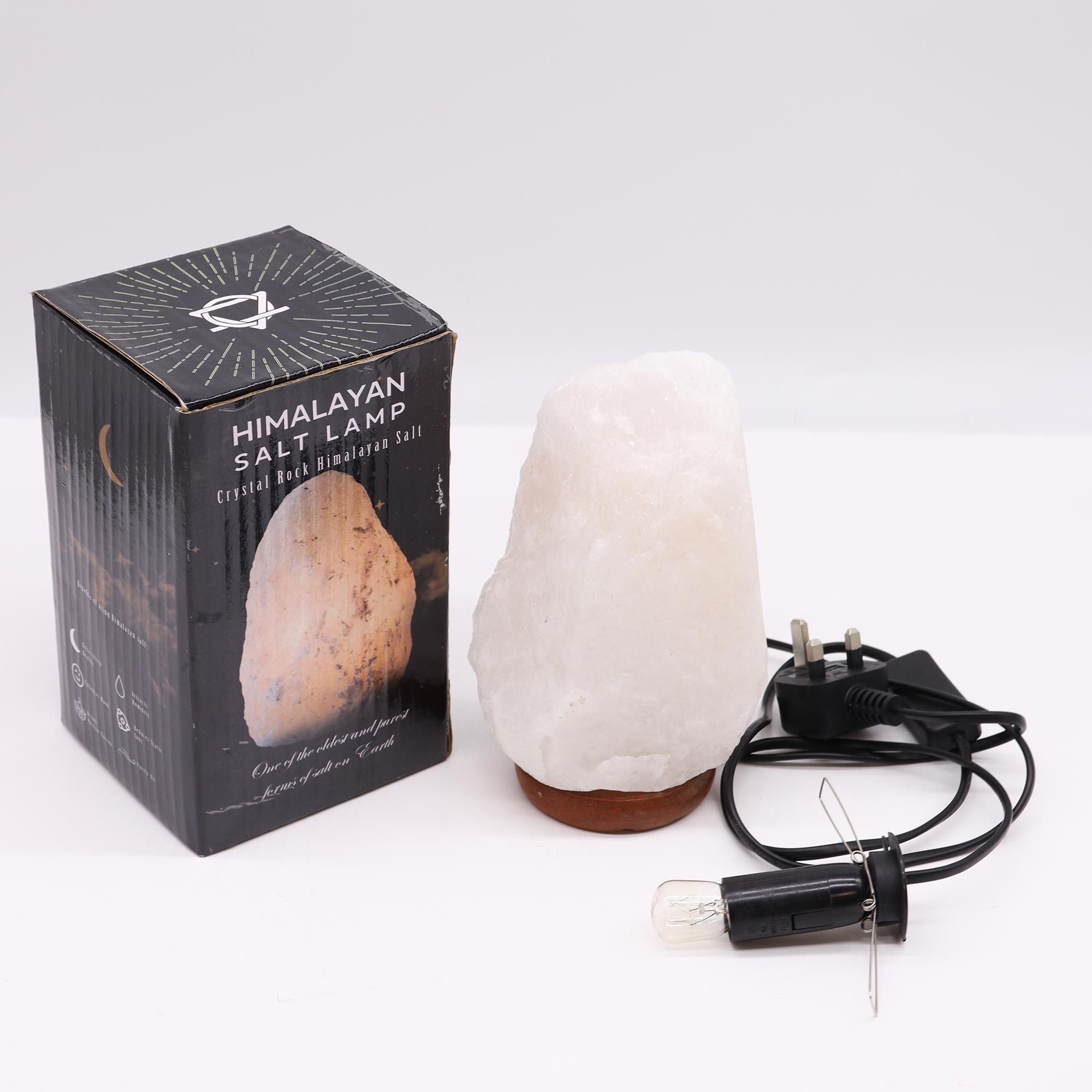 Crystal Rock Himalayan Salt Lamp with Base for Home Decor