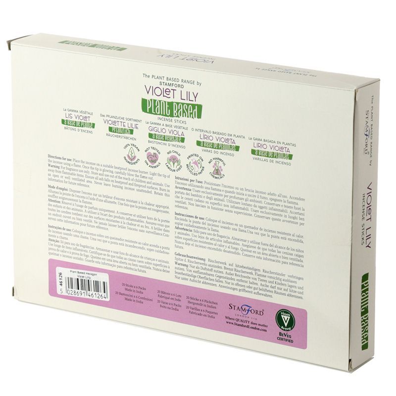 Plant Based Incense Sticks Violet Lilly for Invigorating Aroma
