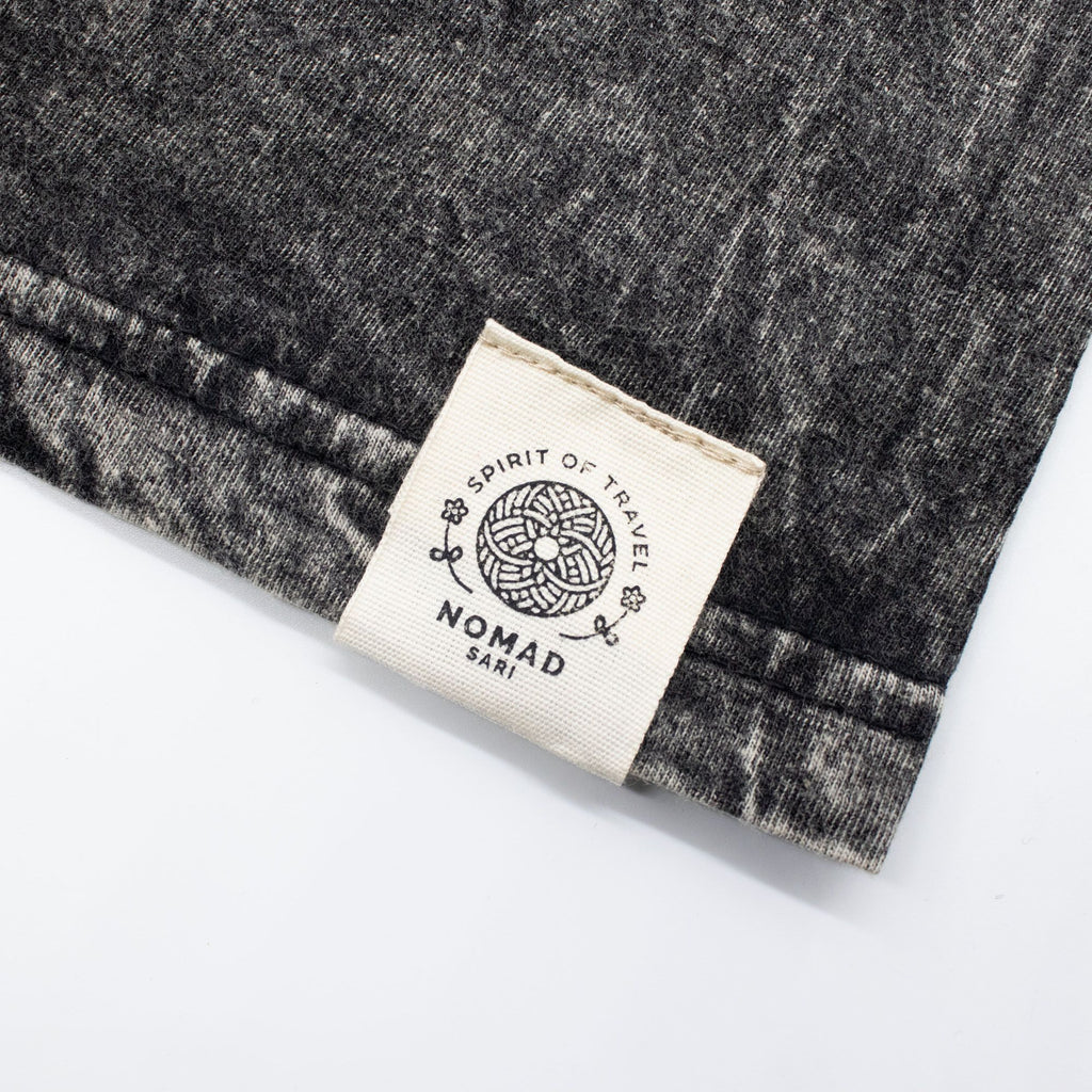 Nomad Sari Stonewashed Cotton T Shirt Rebel Charcoal Small Size