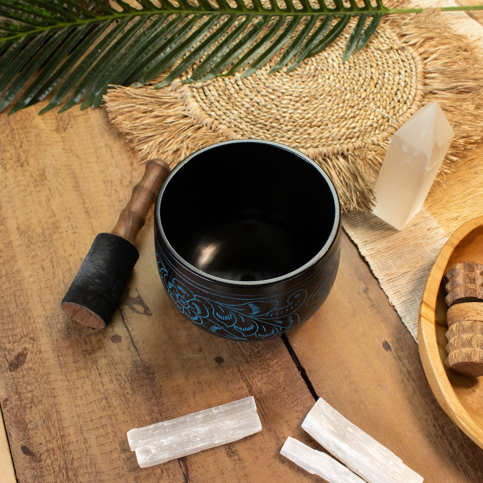 Magic Mushroom Blue Cauldron Singing Bowl for Meditation Spaces