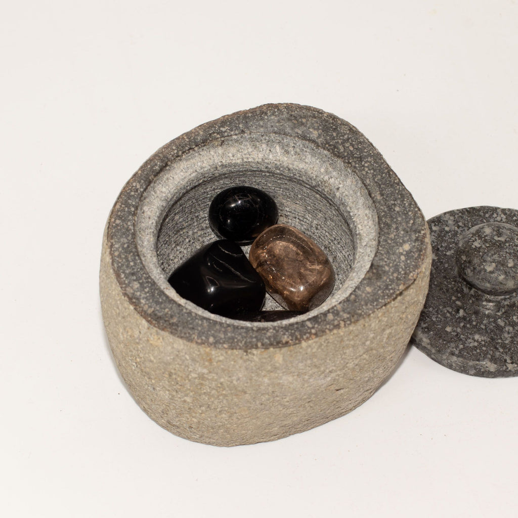 Natural Riverstone Grounding Pot Small for Unique Home Decor