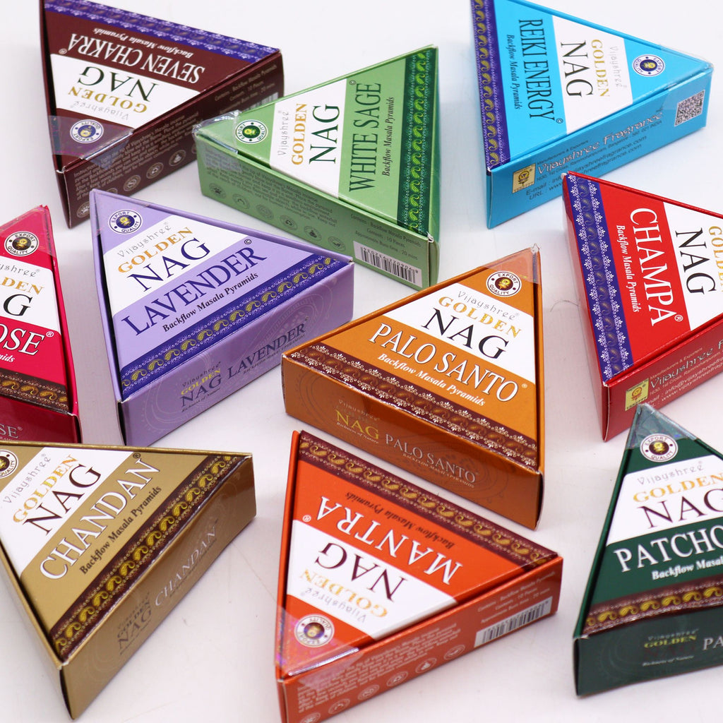 42g Jumbo Golden Nag Backflow Incense Cones for Seven Chakras