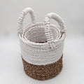 Seagrass Basket Set Natural White for Stylish Storage Solutions