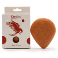Teardrop Konjac Sponge with Red Clay for Gentle Exfoliation