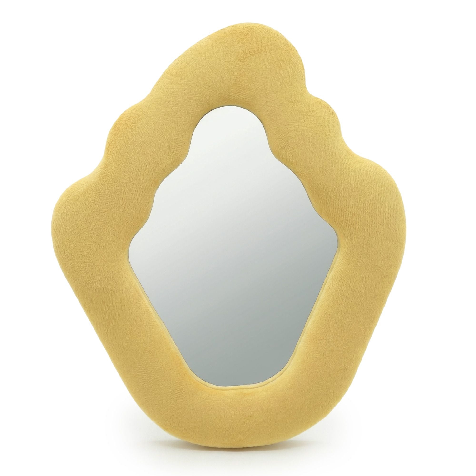 Soft Squiggly Mirror in Flame Marigold for Home Decor Accent