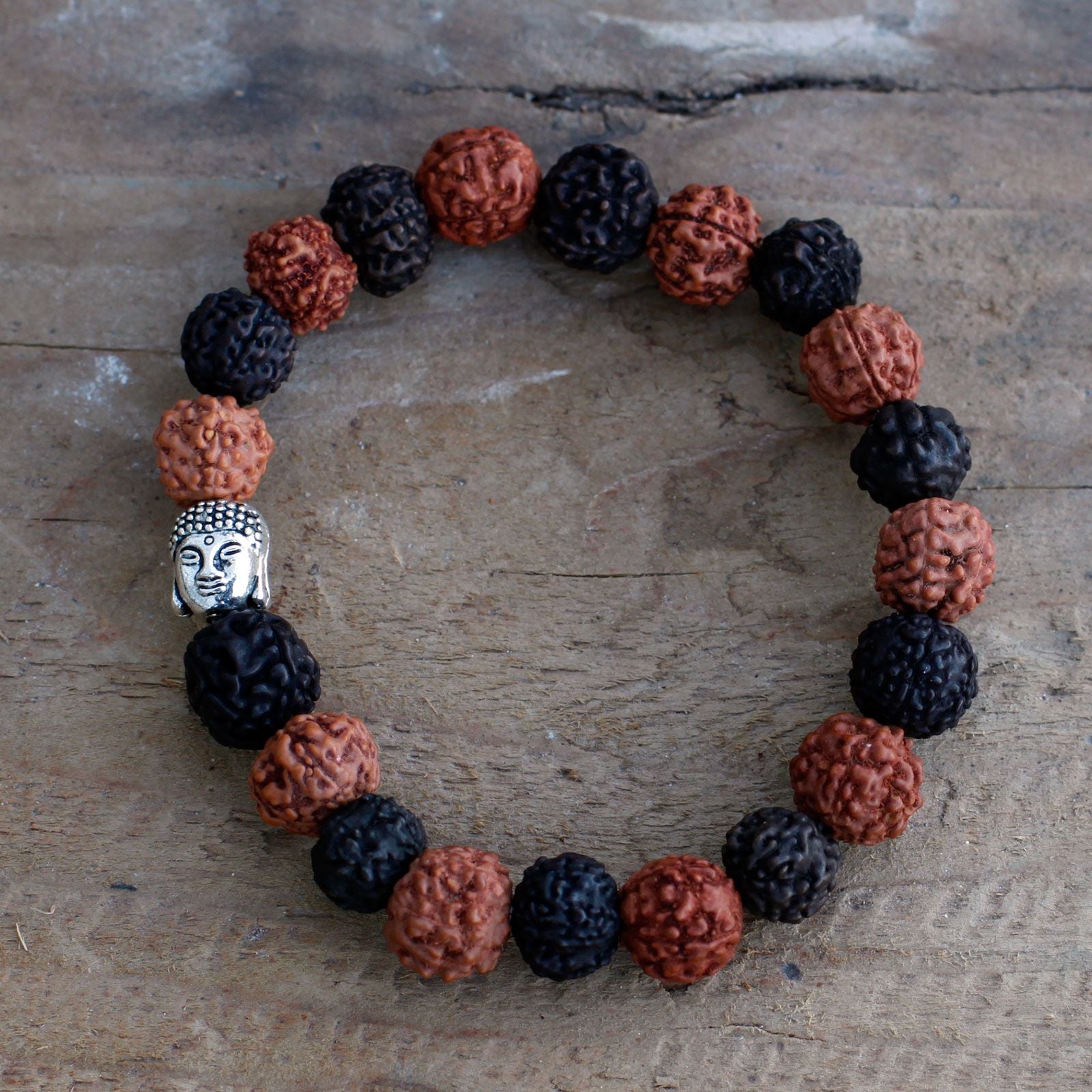 Rudraksha Buddha Bangle Mala with 20 Unique Decorative Beads
