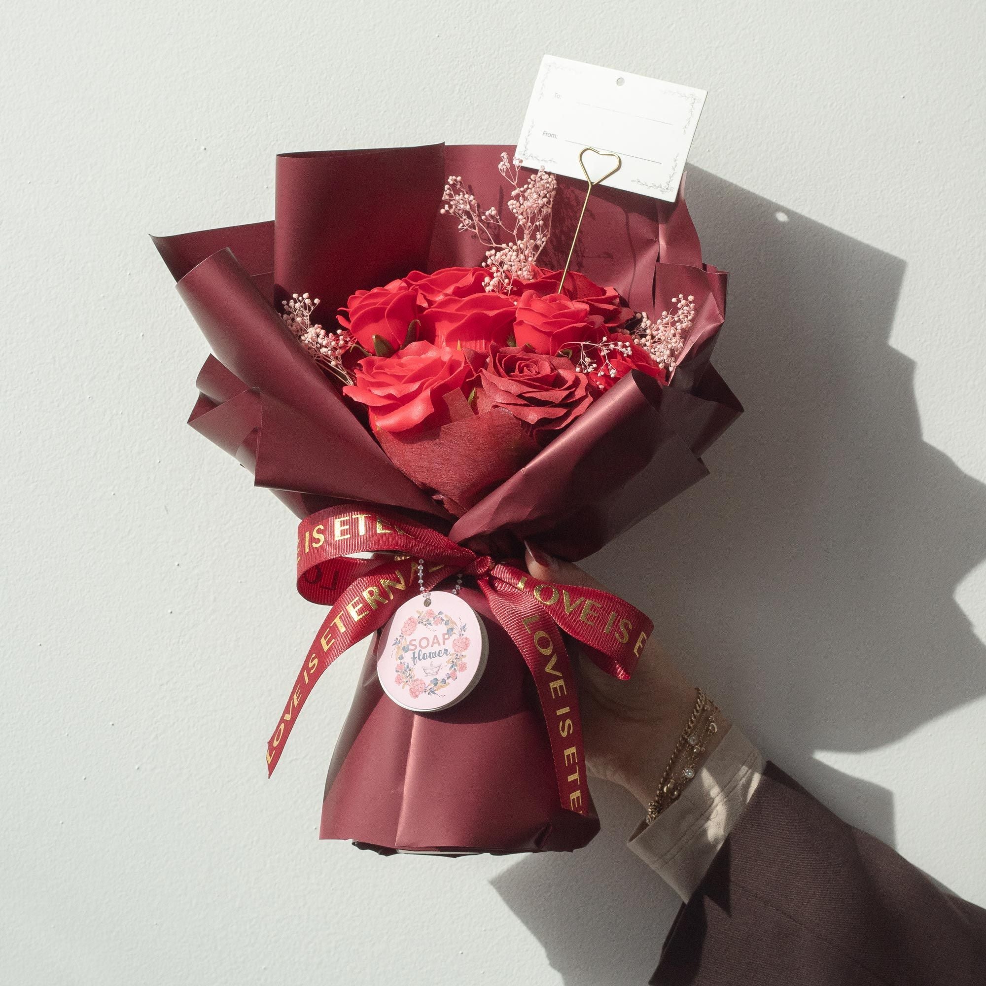 Large Red Roses Bouquet Love is Eternal with Gift Card Included
